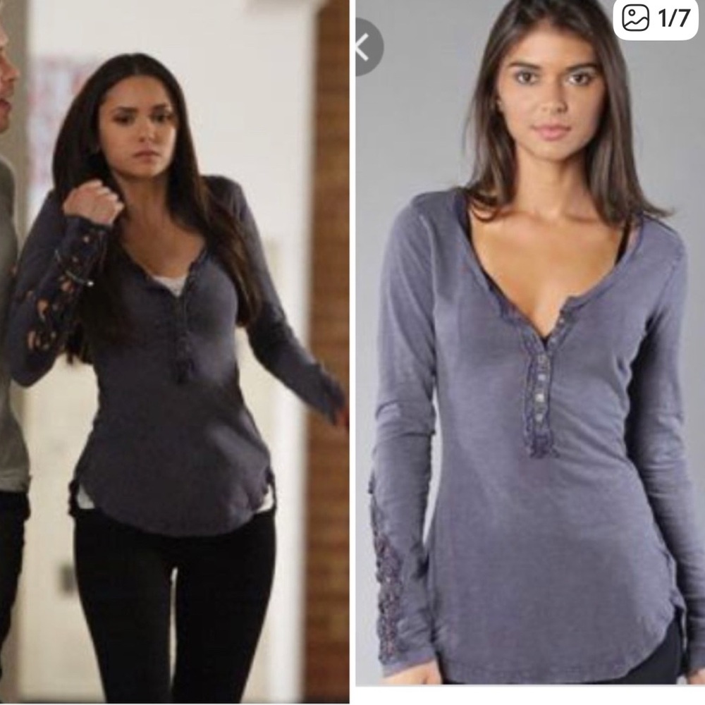 Purple Long Sleeve Henley Top